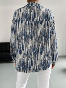 SHEIN Essnce Allover Print Drop Shoulder Overcoat - Multicolor - View 2