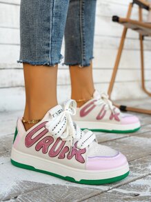 Giày thể thao vải denim xanh phong cách Mỹ cổ điển mùa thu mới cho nữ, giày thể thao thường ngày đa năng thoáng khí - Hồng - Xem 6