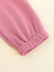 Niñas Pantalones deportivos con estampado de letra de dos tonos - Multicolor - Ver 6