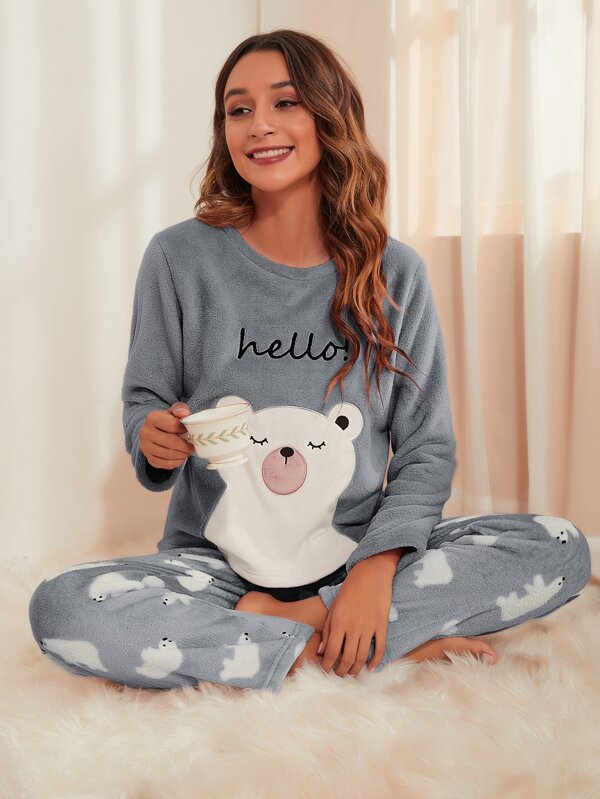 Schattig Spotprent Tekst Dames pyjama sets SHEIN Nederland