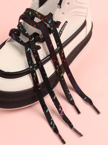 1pair Graphic Glow In The Dark Shoelaces - Multicolor - View 2