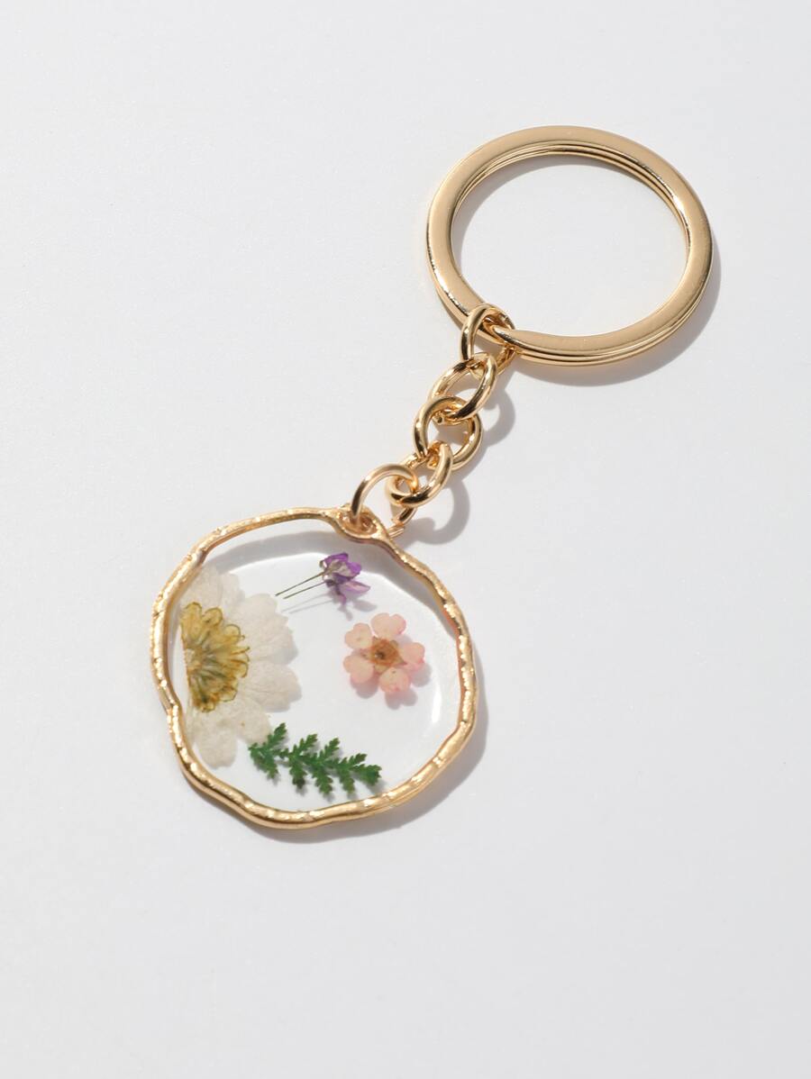 1pc Transparent Flower Detail Charm Keychain Casual Car Accessories Bag Charm Backpack For School - Multicolor - View 1