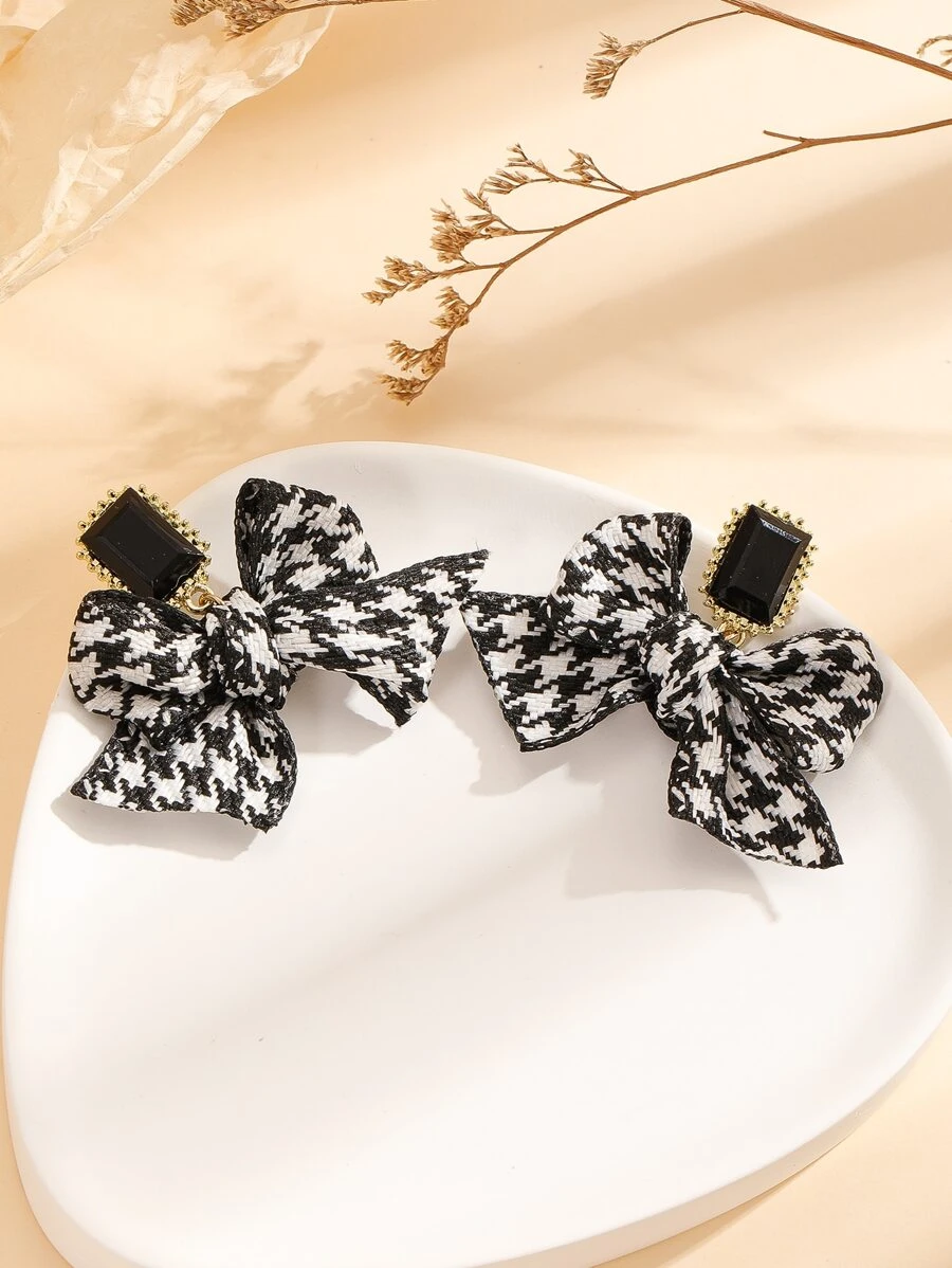 أقراط معلقة مكرمة بشريط فراشة ذات طباعة هاوند تووث، هدايا لعيد الحب، للأم، عيد الأم