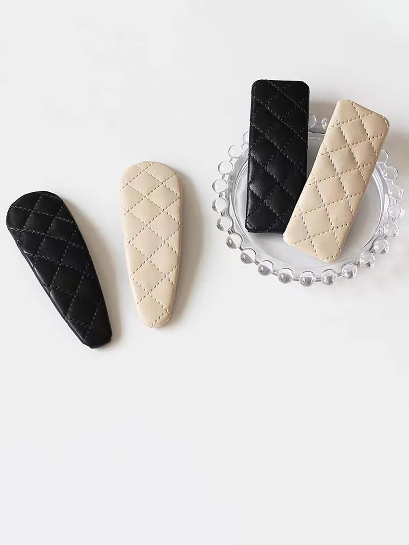 4 chiếc kẹp chi tiết chần bông thông thường - Nhiều màu - Xem 1