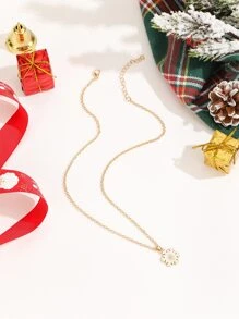 Collar con colgante Navidad con diseño de diamante de imitación copo de nieve - Multicolor - Ver 2