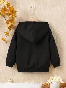 Sweat-shirt-shirt imprimé cœur pour jeune fille - Noir - Voir 2