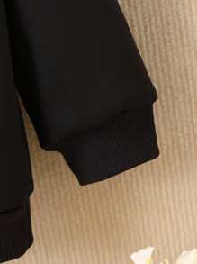 Sweat-shirt-shirt imprimé cœur pour jeune fille - Noir - Voir 4