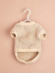 Warm Plush Pet Sweatshirt - Beige - View 4