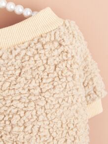 Warm Plush Pet Sweatshirt - Beige - View 5