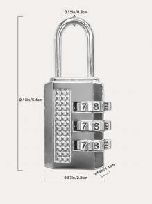 Zinc Alloy Password Lock - Silver - View 5