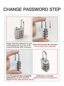 Zinc Alloy Password Lock - Silver - View 8