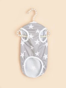 1入組星星印花寵物背心 - 灰色 - 查看 4