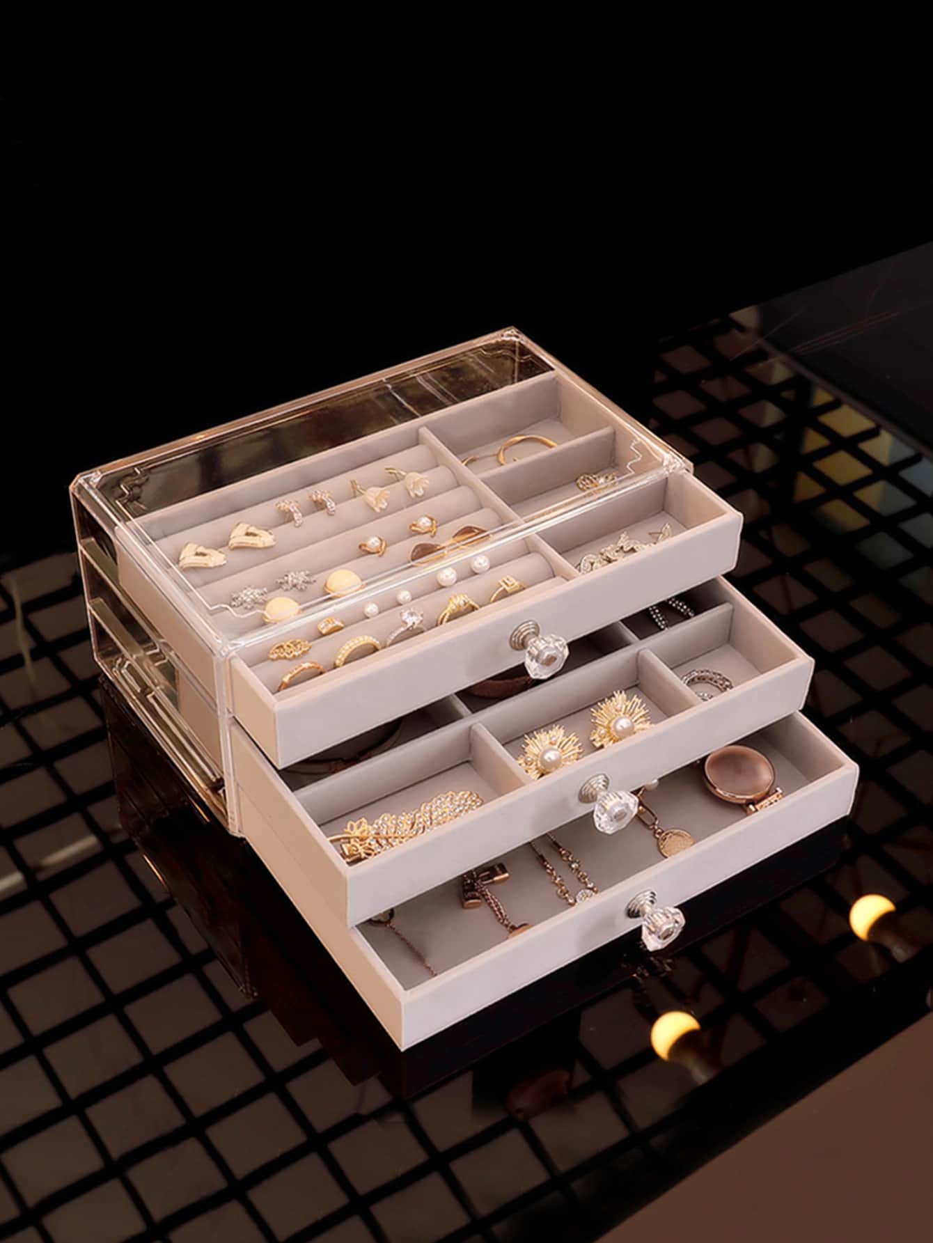 1入組多格首飾收納盒 - 灰色 - 查看 1