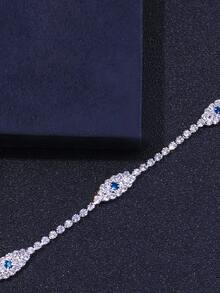 Cadena para cintura con diseño de diamante de imitación - Plateado - Ver 2