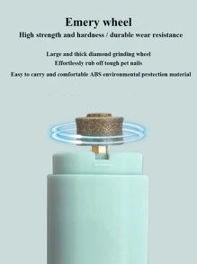 1pc Electric Rechargeable Pet Nail Grinder With LED Light - Blue - View 6