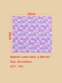 7pcs/Pack Mixed Patterned Fabric, Sewing & Quilting Material, Patchwork & Embroidery DIY Crafts - Multicolor - View 2