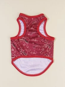 Christmas 1pc Bow Print Pet Tank