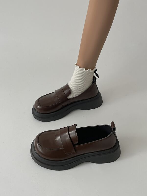 Minimalist Flatform Penny Loafers SHEIN USA