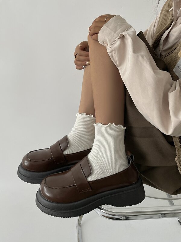 Minimalist Flatform Penny Loafers SHEIN USA