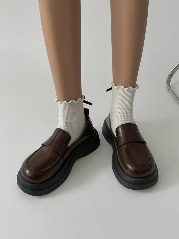 Minimalist Flatform Penny Loafers SHEIN USA