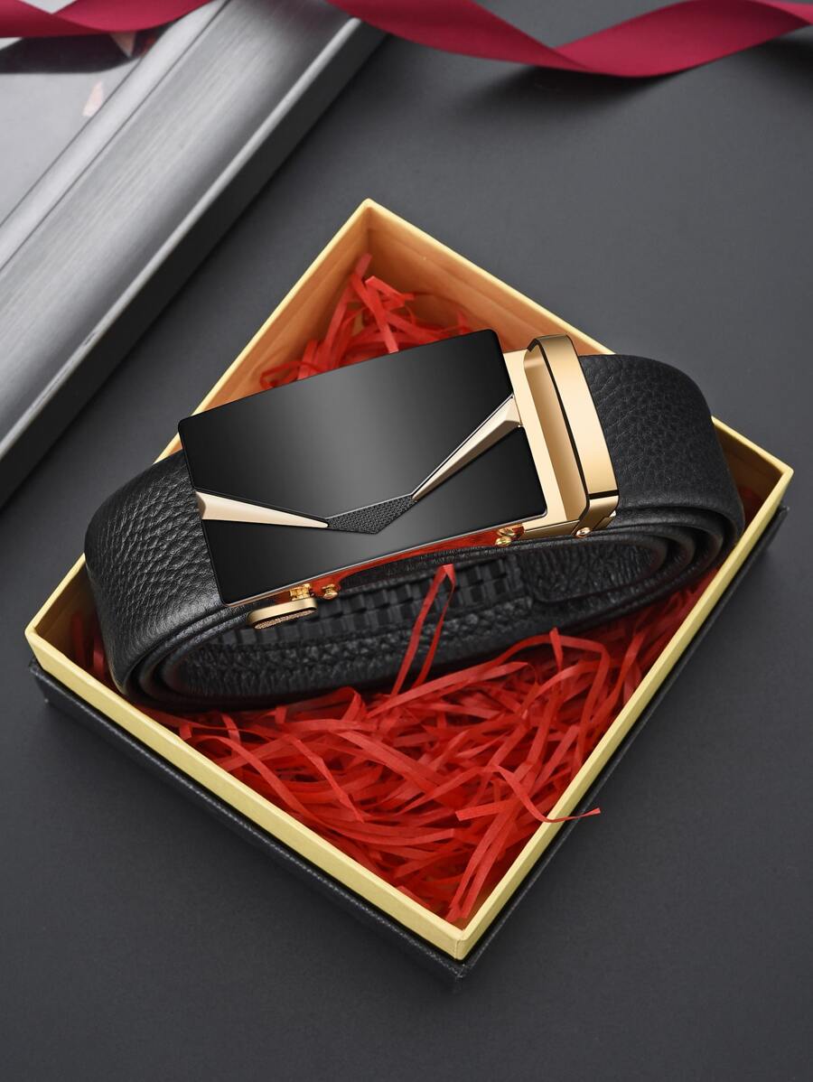 Men Automatic Buckle Belt - Black - View 1