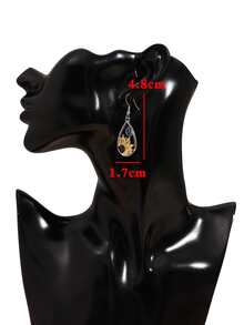 Hoa tai hình giọt nước trang trí hoa hướng dương & bướm - Bạc - Xem 4