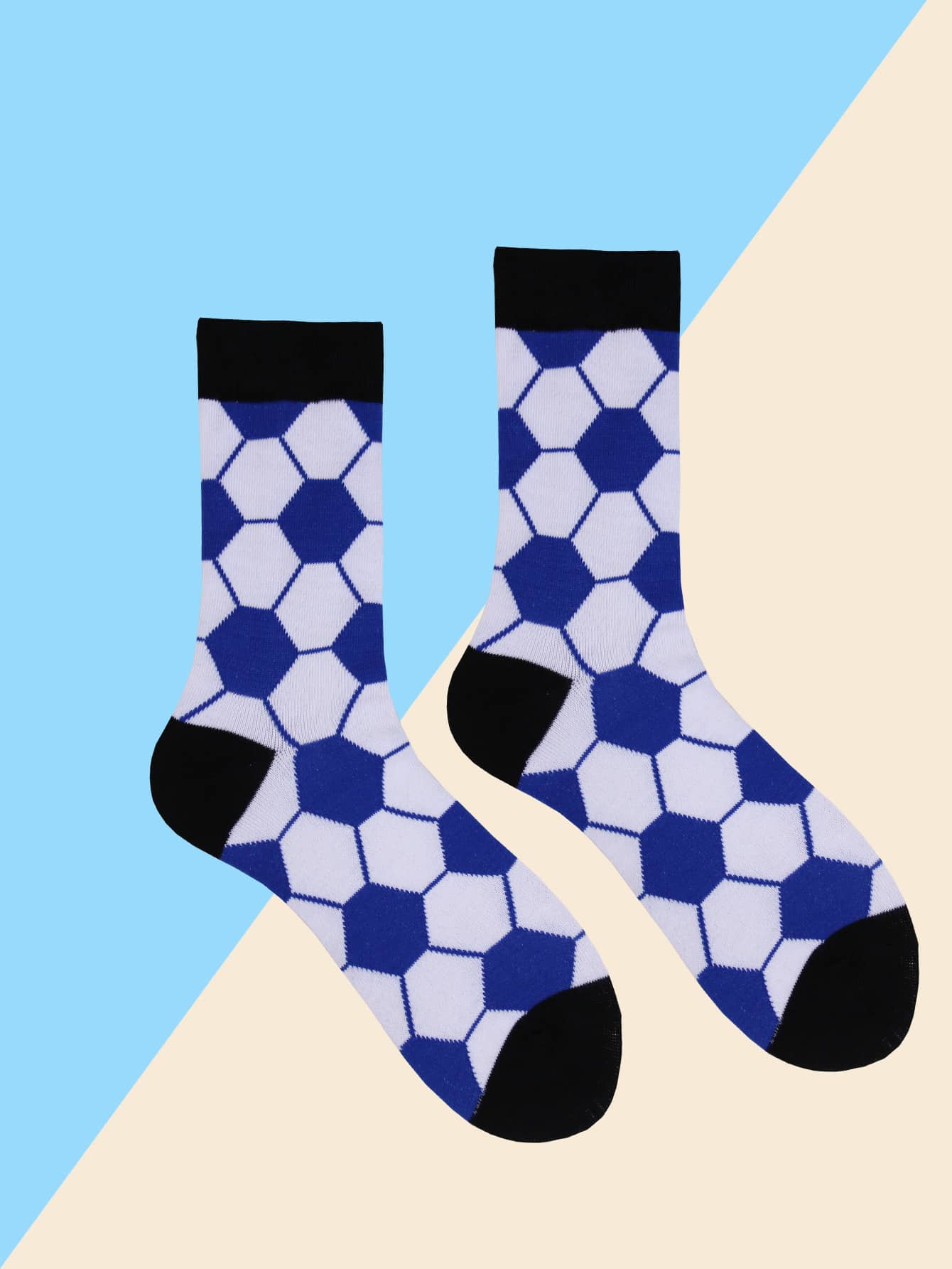 Men Geometric Pattern Crew Socks - Multicolor - View 1