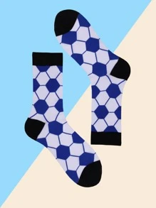 Men Geometric Pattern Crew Socks - Multicolor - View 2