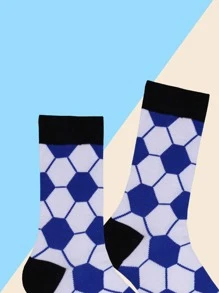 Men Geometric Pattern Crew Socks - Multicolor - View 3