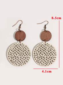 Hollow Out Round Decor Drop Earrings - Multicolor - View 6