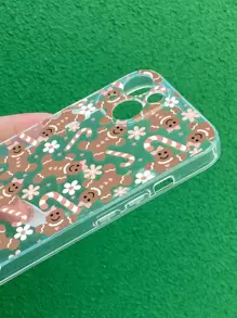 Christmas Cartoon Graphic Clear Phone Case - Multicolor - View 3