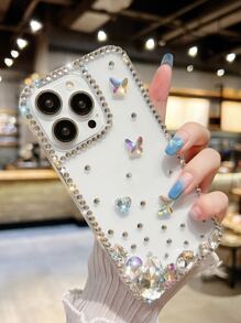 水鑽裝飾透明鑽石手機殼 - 無色 - 查看 2
