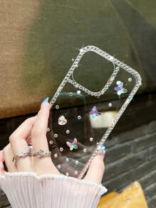 水鑽裝飾透明鑽石手機殼 - 無色 - 查看 3