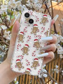 Christmas Gingerbread Man Pattern Phone Case - Multicolor - View 1