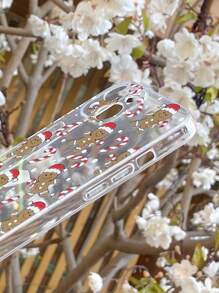 Christmas Gingerbread Man Pattern Phone Case - Multicolor - View 3