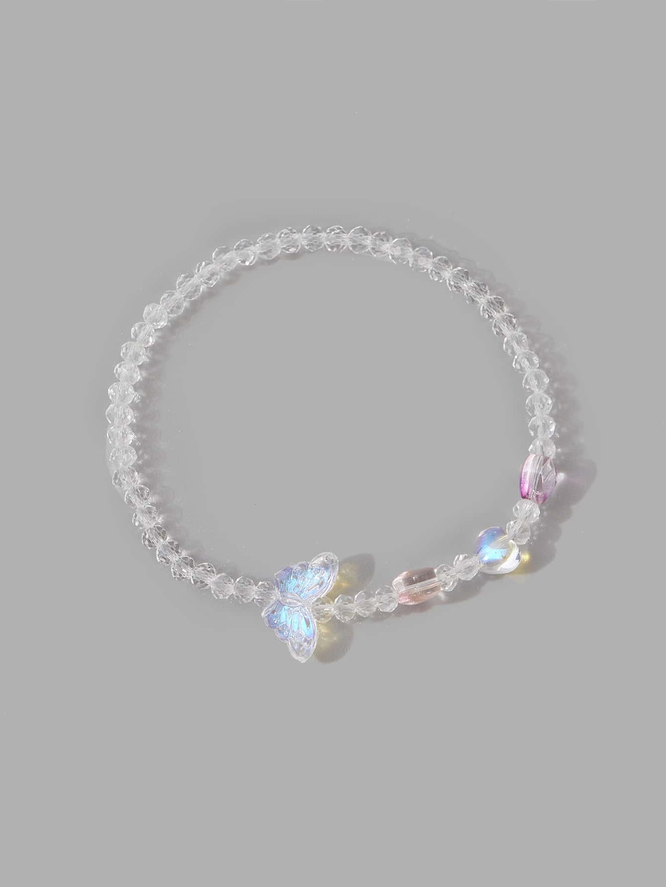ROMWE Fairycore Butterfly Decor Beaded Bracelet SHEIN USA
