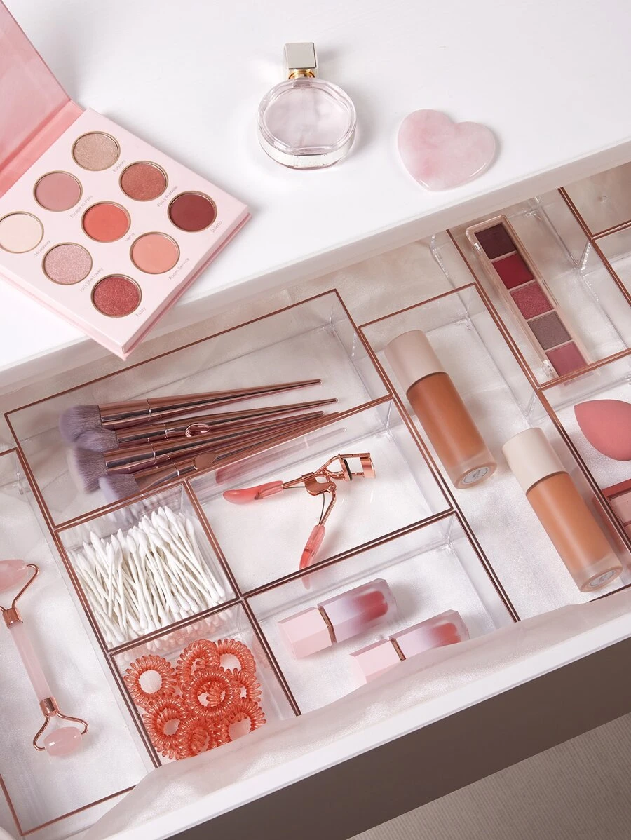 SHEIN Basic living 1 cái Khay chia ngăn kéo bàn có thể xếp chồng lên nhau cho phòng tắm/bàn trang điểm/bếp/trang trí văn phòng Trang trí mùa thu Trang trí lễ hội Trang trí phòng Trang trí nhà Trang trí mùa thu Trang trí phòng ngủ Quà tặng Giáng sinh cho ngày lễ - Trong sáng - Xem 1