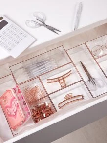 SHEIN Basic living 1 cái Khay chia ngăn kéo bàn có thể xếp chồng lên nhau cho phòng tắm/bàn trang điểm/bếp/trang trí văn phòng Trang trí mùa thu Trang trí lễ hội Trang trí phòng Trang trí nhà Trang trí mùa thu Trang trí phòng ngủ Quà tặng Giáng sinh cho ngày lễ - Trong sáng - Xem 5