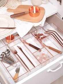 SHEIN Basic living 1 cái Khay chia ngăn kéo bàn có thể xếp chồng lên nhau cho phòng tắm/bàn trang điểm/bếp/trang trí văn phòng Trang trí mùa thu Trang trí lễ hội Trang trí phòng Trang trí nhà Trang trí mùa thu Trang trí phòng ngủ Quà tặng Giáng sinh cho ngày lễ - Trong sáng - Xem 11