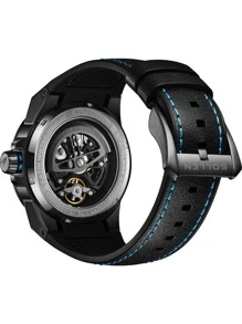 Men Hollow Out Mechanical Watch - Black - View 2