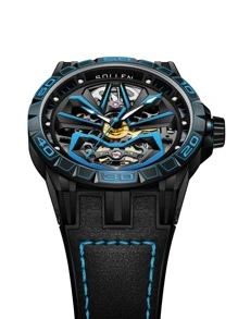 Men Hollow Out Mechanical Watch - Black - View 6