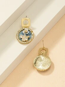 Rhinestone Decor Round Drop Earrings - Multicolor - View 2