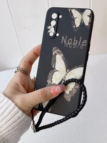 蝴蝶圖案手機殼附帶繩子 - 彩色 - 查看 5