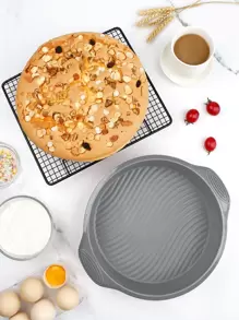 SHEIN Basic living 1pc Silicone Round Non-Stick Cake Pan, 9 Inch Cake Mold For Baking Air Fryer Kitchen Air Fryer Liners Air Fryer Paper Airfryer Air Frier - Grey - View 2