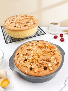 SHEIN Basic living 1pc Silicone Round Non-Stick Cake Pan, 9 Inch Cake Mold For Baking Air Fryer Kitchen Air Fryer Liners Air Fryer Paper Airfryer Air Frier - Grey - View 1