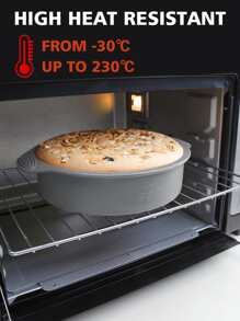 SHEIN Basic living 1pc Silicone Round Non-Stick Cake Pan, 9 Inch Cake Mold For Baking Air Fryer Kitchen Air Fryer Liners Air Fryer Paper Airfryer Air Frier - Grey - View 6