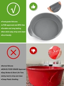 SHEIN Basic living 1pc Silicone Round Non-Stick Cake Pan, 9 Inch Cake Mold For Baking Air Fryer Kitchen Air Fryer Liners Air Fryer Paper Airfryer Air Frier - Grey - View 7