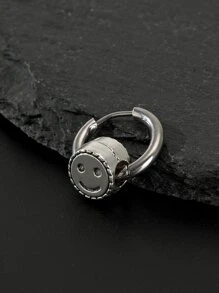 Thời trang và phổ biến 1 người đàn ông mô hình biểu hiện vòng trang trí khuyên tai bằng thép không gỉ cho kỳ nghỉ và cho một cái nhìn phong cách - Bạc - Xem 3