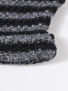 絨球裝飾針織帽 - 灰色 - 查看 5