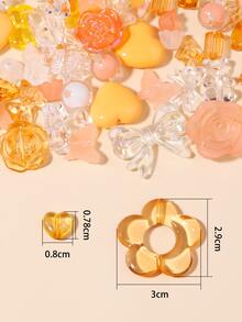 1 gói Bướm & Hoa Ngẫu nhiên DIY Acrylic Hạt - Nhiều màu - Xem 4